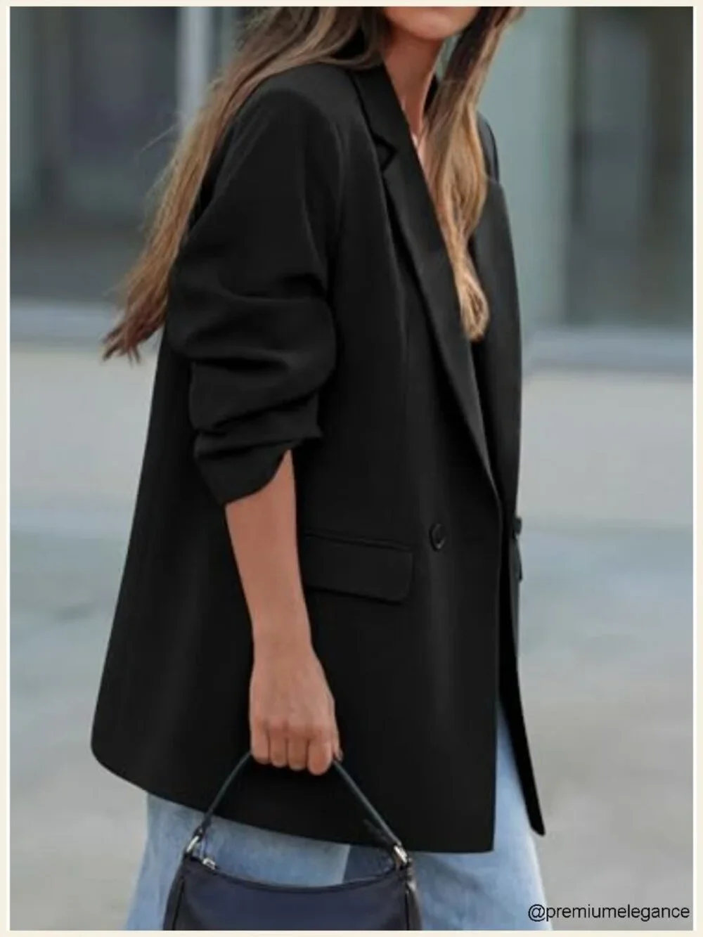 PRETTYGARDEN Women's Oversized Double Breasted Notch Lapel Blazer Business